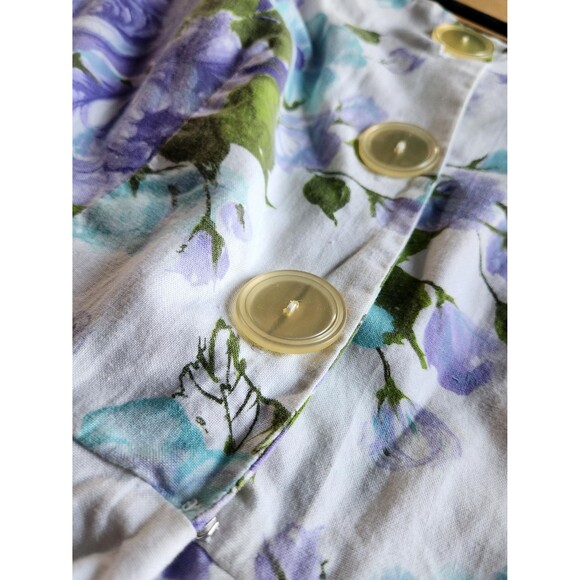 1950s Fit and Flare Floral Cotton Swing Dress: Petite Vintage Dress, Womens L/XL - Picture 10 of 12